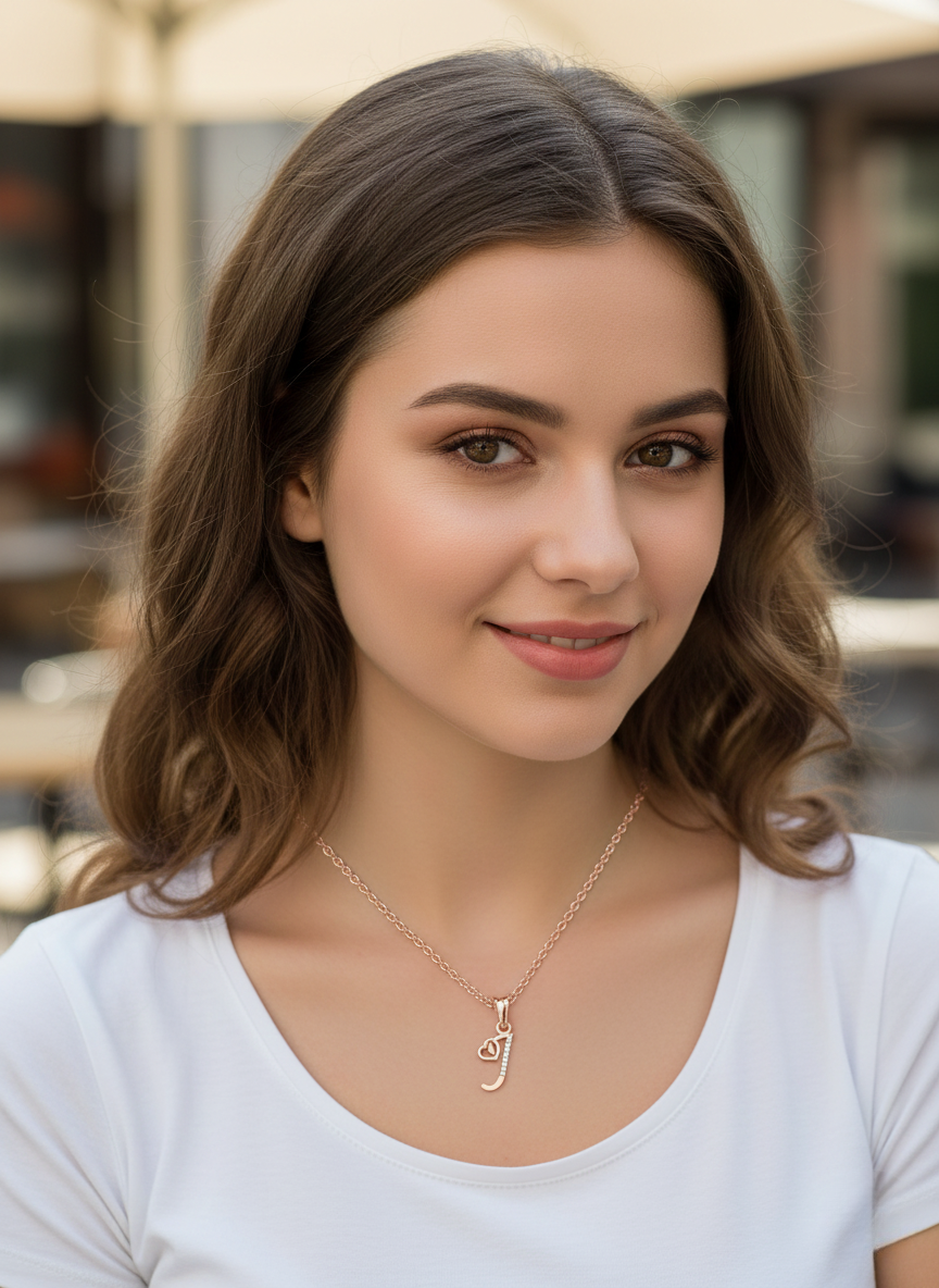 J Initial Alphabet Diamond Pendant - Diamond Jewellery