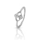 925 Sterling Silver Square Cluster Ring for Women Simulated Diamond CZ Band Gift