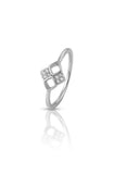 925 Sterling Silver Square Cluster Ring for Women Simulated Diamond CZ Band Gift