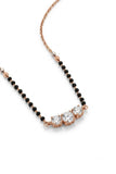 Luxurious Rose Gold Mangalsutra with Triple American Diamond Setting – Sparkle with Meaning