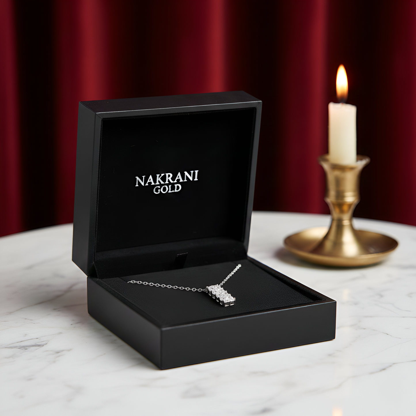 Elegant 92.5 Sterling Silver Chain Necklace with Moissanite Diamonds