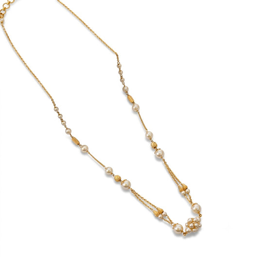 Gold Pearl Necklace - Bridal & Festive Jewelry