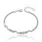 Silver Wave Link Bracelet with American Diamonds
