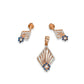 Rose Gold Diamond & Blue Sapphire Pendant and Earring Set – Art Deco Geometric Design