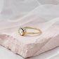 Moissanite Bezel Set Halo Ring in Solid 14KT Yellow Gold | Nakrani Gold Hallmark Quality