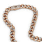 Rose Gold and Silver Dual-Tone Square Link Chain Necklace with Signature Diamond Clasp