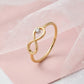 Dainty Moissanite Infinity Ring 9KT Yellow Gold Minimalist Promise Band Gift