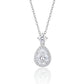 925 Sterling Silver Pear CZ Pendant Chain Women American Diamond Drop Chain