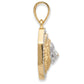 Mens 14K Gold Two Tone Lion Head Pendant