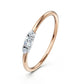 Marquise & Round Diamond Three-Stone Ring in 14K Yellow Gold