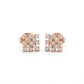 Elegant Square Grid Design Earrings with lab grown diamond