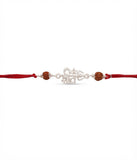 Elegant Silver Shiv Trishul & Rudraksha Rakhi for Brother | Festival Gift