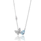 Butterfly Necklace Simulated Aquamarine Cz Diamond Chain Gift | 925 SILVER