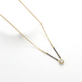 Gold Mangalsutra with Sparkling American Diamond Pendant