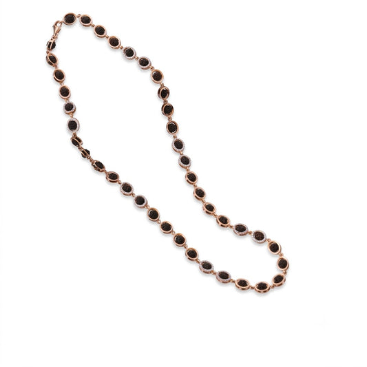 Rudraksha Para Mala with American Diamond Accents - Men gold rudraksha mala