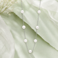 White Pearl Station Necklace Silver Tone Chain Elegant Long Beaded Necklace