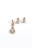 Rose Gold Infinity Pendant & Earring Set with Brilliant Diamond Accents