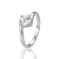 925 Sterling Silver Ring for Women American Diamond Minimalist Engagement Band