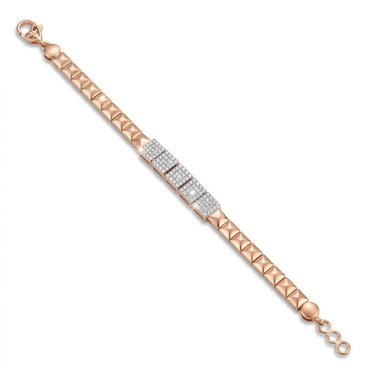 Modern Geometric Lab-Grown Diamond Luxury Bracelet – Rose Gold Luxury