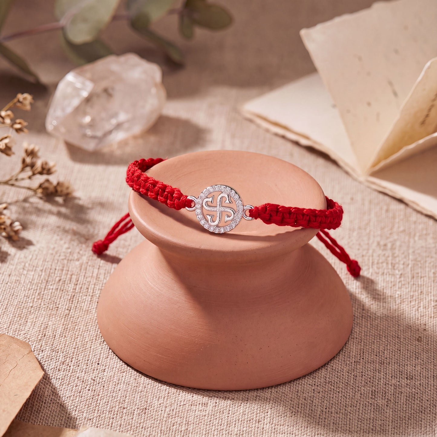 Silver Swastik Rakhi for Brother