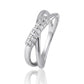 925 Sterling Silver Bypass X Ring Women American Diamond CZ Statement