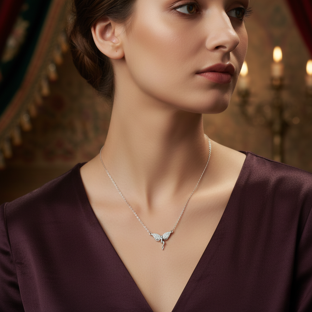 92.5 Sterling Silver Chain Necklace with Moissanite Diamond