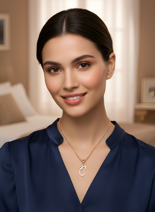 C Initial Alphabet Diamond Pendant - Diamond Jewellery