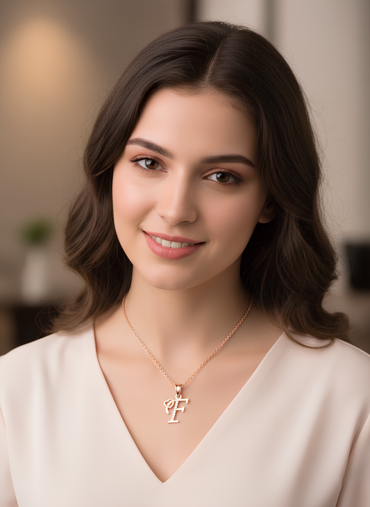 F Initial Alphabet Diamond Pendant - Diamond Jewellery