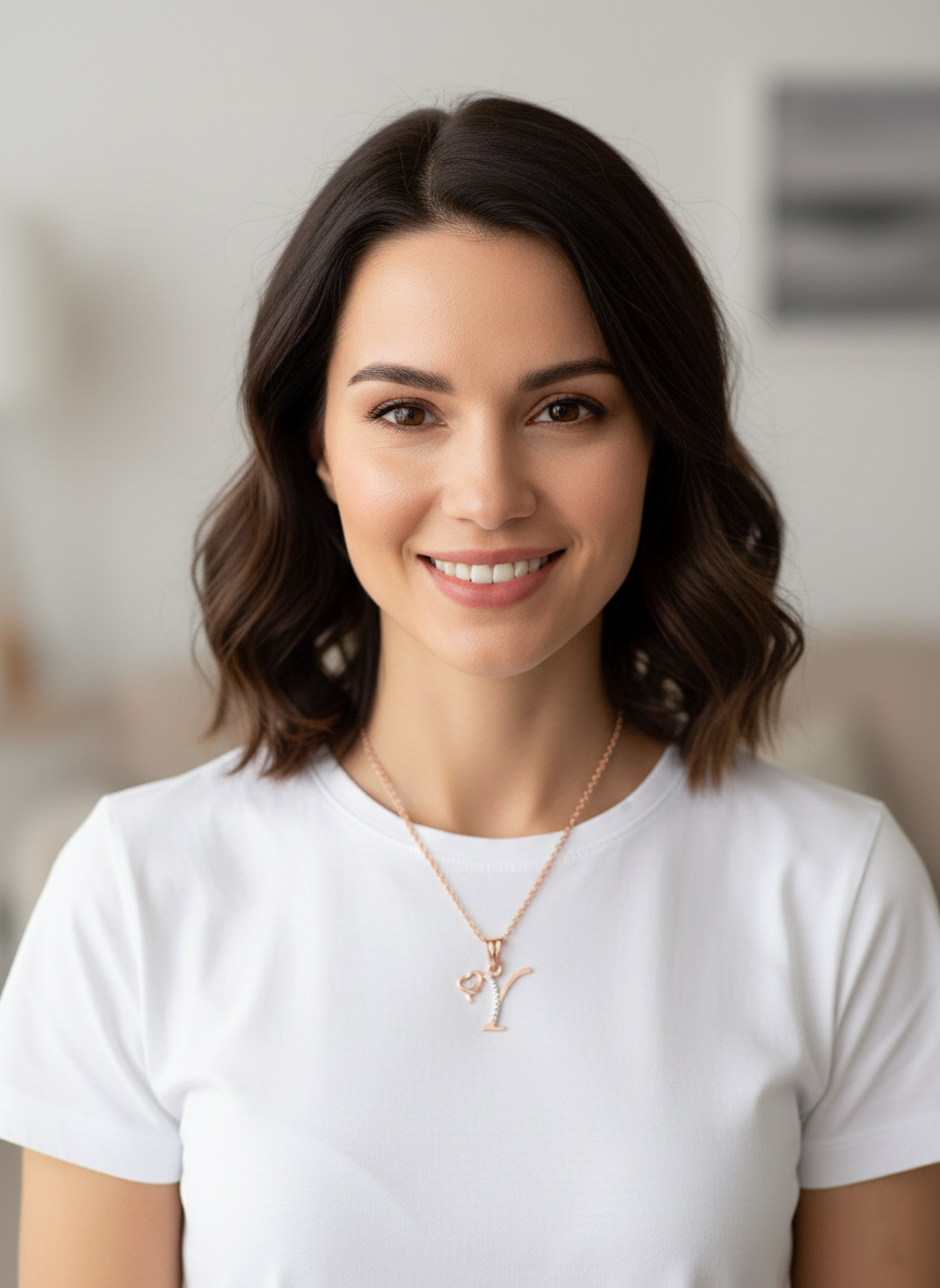 Y Initial Alphabet Diamond Pendant - Diamond Jewellery