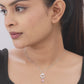 925 Sterling Silver Butterfly Garden Necklace Pink Teardrop CZ American Diamond Pendant Chain For Women Fine Jewelry Gift