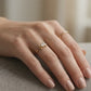 9KT Yellow Gold Round Moissanite Solitaire Ring Bezel Set Handmade Nakrani Gold
