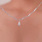 Elegant Wave Link Moissanite Diamond Drop Pendant Necklace