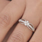 925 Sterling Silver American Diamond Ring for Women - Elegant Knot Stackable Band