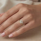 Moissanite Bezel Set Halo Ring in Solid 14KT Yellow Gold | Nakrani Gold Hallmark Quality