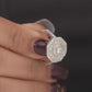 925 Sterling Silver Halo Ring for Women American Diamond Art Deco Wedding Band