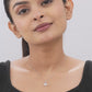 Women's 925 Silver Chain Necklace with CZ Diamond Pendant