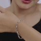 Silver Infinity Link Bracelet Women American Diamond Adjustable Gift
