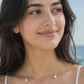 White Pearl Station Necklace Silver Tone Chain Elegant Long Beaded Necklace
