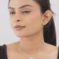 Sterling Silver Marquise Cut Cubic Zirconia Dual Floral Pendant Necklace