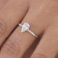 925 Sterling Silver Ring Women American Diamond Pear Cut Engagement Wedding Band