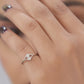 925 Sterling Silver Square Cluster Ring for Women Simulated Diamond CZ Band Gift