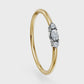 Marquise & Round Diamond Three-Stone Ring in 14K Yellow Gold