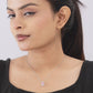 Stunning 925 Sterling Silver Pink Pear Cut Pendant Chain Necklace