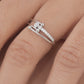 925 Sterling Silver Bypass Ring American Diamond Round CZ Band Women Jewelry