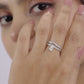 925 Sterling Silver Pear Cut Diamond Ring Set for Women American Diamond V Band
