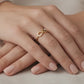 Dainty Moissanite Infinity Ring 9KT Yellow Gold Minimalist Promise Band Gift