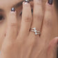 925 Sterling Silver Women Ring American Diamond Cubic Zirconia Statement Band Jewelry