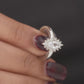 925 Sterling Silver Marquise Ring for Women American Diamond Halo Engagement Band