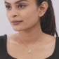 Crescent Moon American Diamond Pendant Necklace in 925 Silver
