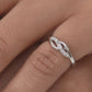 925 Sterling Silver American Diamond Infinity Swirl Ring for Women